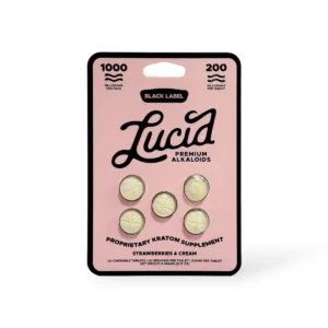 Lucid Black Label Kratom Extract 200mg Chewable Tablet – Strawberries & Cream